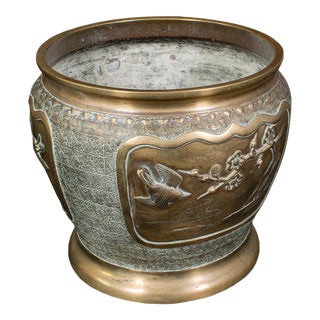 Antique Edo Period Decorative Planter, Japanese, Bronze, Jardiniere, Victorian For Sale