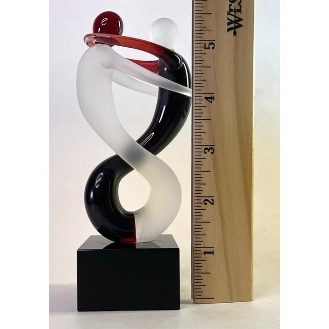 Vintage Murano Style Handcrafted Art Glass Lovers Sculpture For Sale In Phoenix - Image 6 of 7