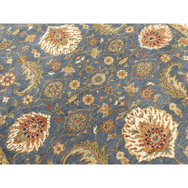 Blue Vintage Hand-Knotted Handspun Wool Rug With Vegetable Dye by Nasser.8'x 9'5" For Sale - Image 8 of 18