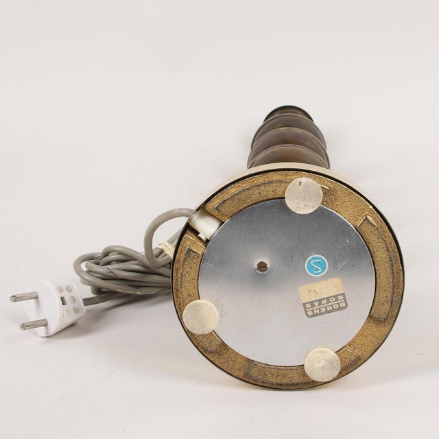 Midcentury Scandinavian Brass Cocoon Mushroom Lamp from Boréns Borås, Sweden, 1960s For Sale - Image 16 of 17