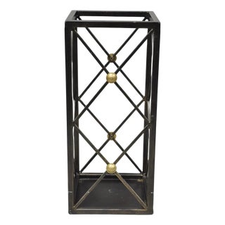 Contemporary Italian Neoclassical Style Iron X- Form Umbrella Cane Stand For Sale