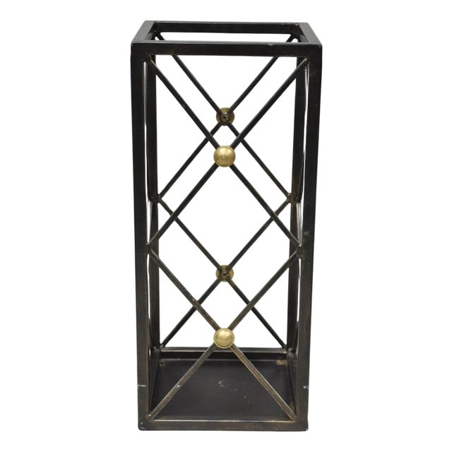 Contemporary Italian Neoclassical Style Iron X- Form Umbrella Cane Stand For Sale