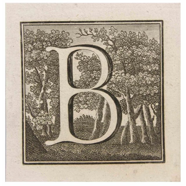 Letter b is an etching realized by luigi vanvitelli. The etching belongs to the print suite “antiquities of herculaneum...