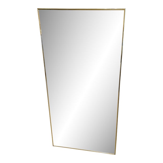 Hollywood Regency Etched Mirror With Brass & Gold Highlights For Sale