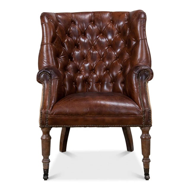Traditional Georgian Barrel Back Jute Wingchair For Sale - Image 3 of 13