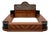 Art Deco Double Bed in Mahogany, Black Lacquer and Frosted Glass, 1930s For Sale