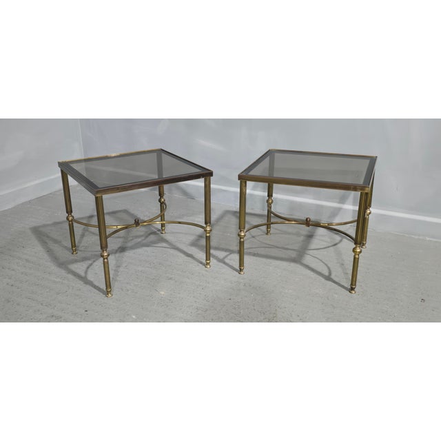 French Brass Lamp Tables from Maison Jansen, 1920s, Set of 2 For Sale - Image 11 of 11