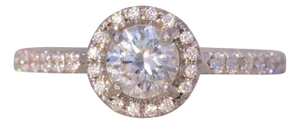The Bandon: Halo Set Round Brilliant Cut Natural Diamond Ring