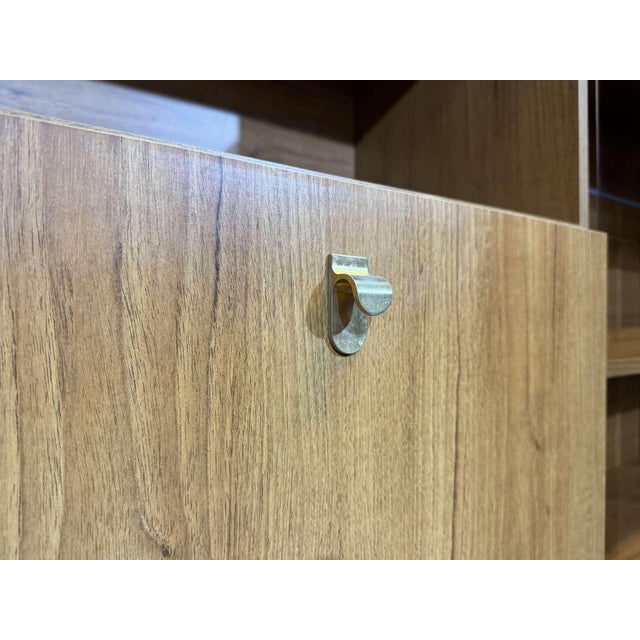 Brown Teak Veneer Bar Buffet, 1980s For Sale - Image 8 of 14