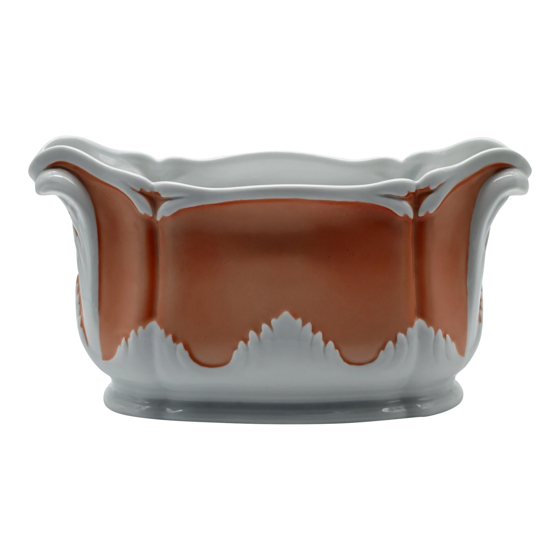 Large Mottahedeh Vista Alegre Peach and White Porcelain Jardiniere