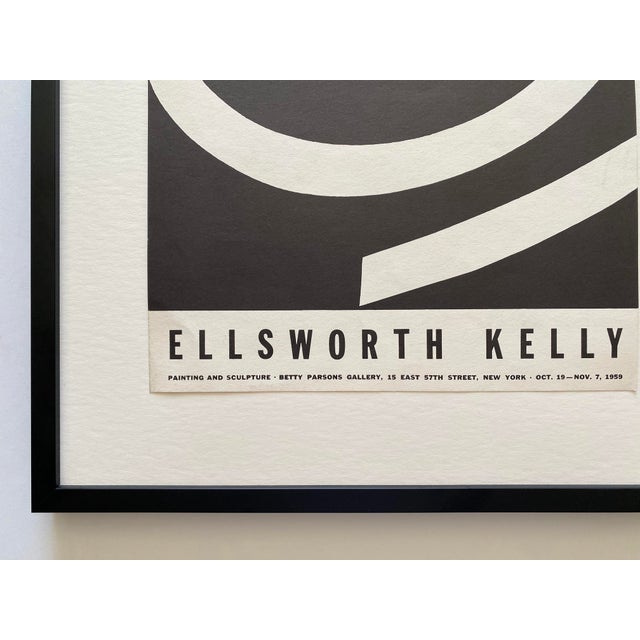 Black Ellsworth Kelly Vintage 1959 Mid Century Modernist Lithograph Print " Running White " Framed Minimalist Exhibition Poster For Sale - Image 8 of 18