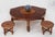 Mid-Century Modern Mid 20th Century Embossed Leather South American Coffee Table 4 Nesting Stools Chairs For Sale - Image 3 of 18