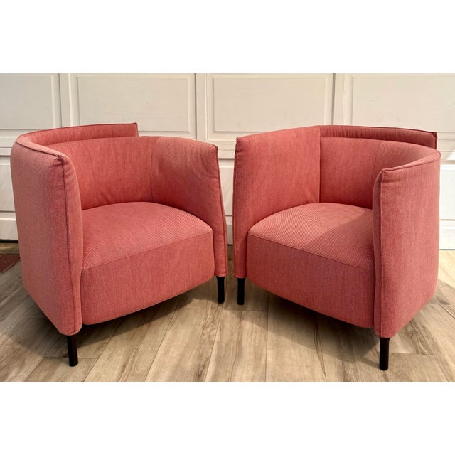 Here is a pair of Hémicycle armchairs designed by Philippe Nigro for Ligne Roset in collaboration with Mobilier National,...