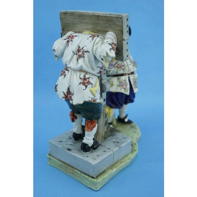 Ceramic 19th Century Porcelain Jester in the Pillory and King from Imperial Manufactory Vienna, Austria For Sale - Image 7 of 18