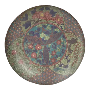 Large Antique Japanese Cloisonne Enamel Plate