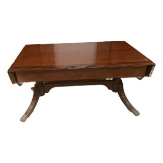 Late 20th Century Bombay Company Mahogany Drop Leaf Duncan Phyfe Style Coffee Table Console For Sale