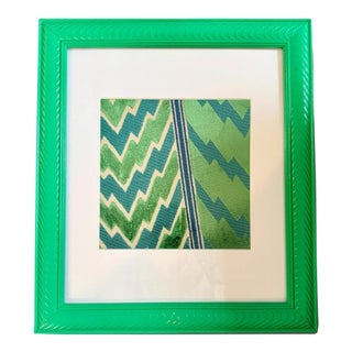 Abstract Statement Framed Schumacher Florentine Velvet Textile Wall Art For Sale