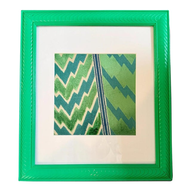 Abstract Statement Framed Schumacher Florentine Velvet Textile Wall Art For Sale
