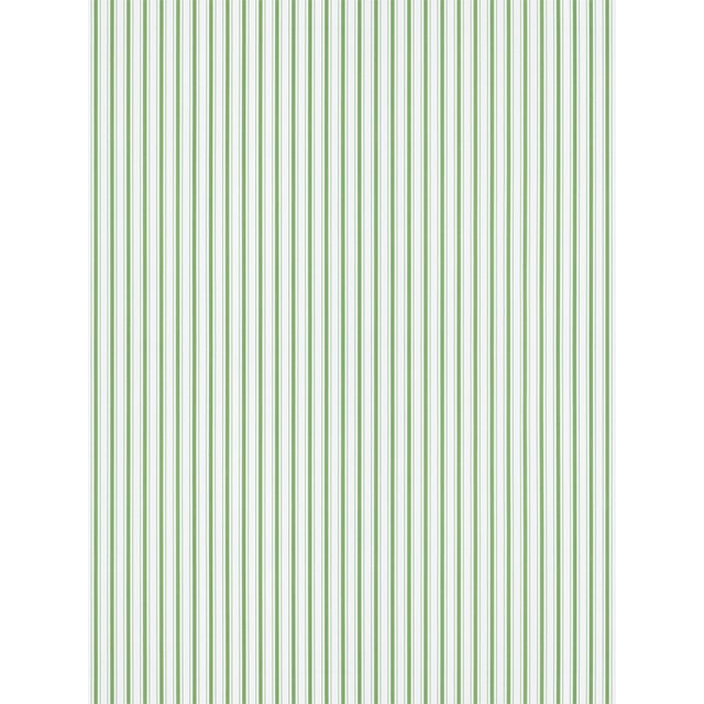 Sample - The House of Scalamandré Johnson Stripe Wallpaper, Pear For Sale