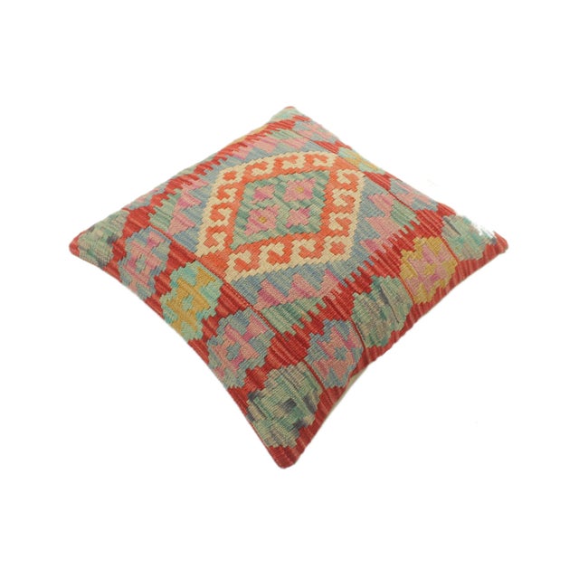 Boho Chic Boho Chic Turkish Vella Hand Woven Kilim Pillow For Sale - Image 3 of 8