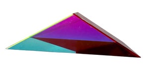 Vasa Velizar Mihich, Hand Signed Dated 1993 Colorful Acrylic Vasa Laminated Lucite Triangle Sculpture, 1993