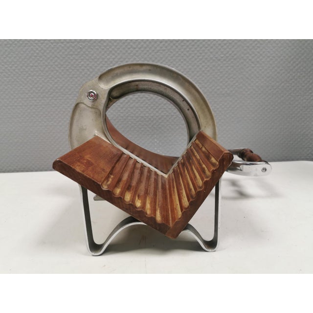 Danish Bread Cutter in Chrome and Mahogany from Raadvad, 1960s For Sale - Image 10 of 16