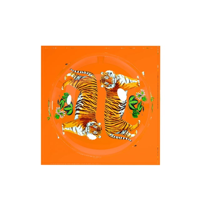 Featuring a bold and playful double tiger design in striking orange hues, this dish adds a touch of the wild to your...