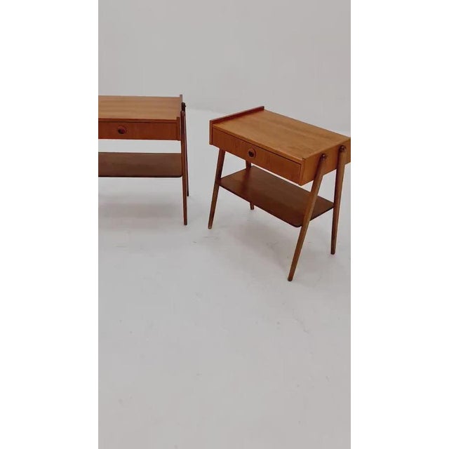 Mid century Danish teak side tables/ Bedside tables/ Nightstands, Denmark, 1960s Usable as an additional tables in the...