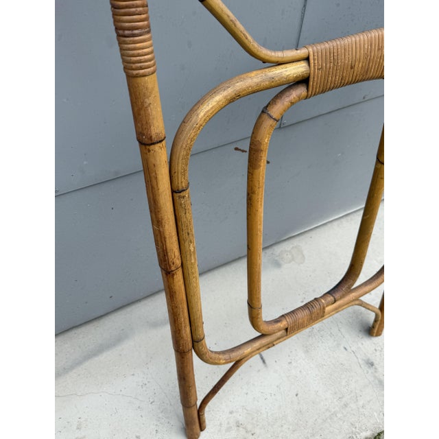 Mid-Century Modern Woven and Curved Bamboo Coat Stand, Italy, 1950s For Sale - Image 3 of 8