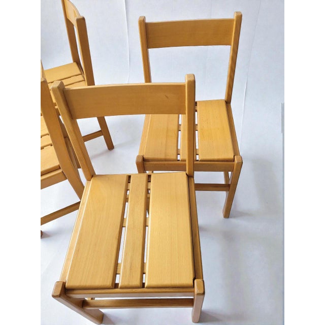 Vintage Chairs in Beechwood, 1980s, Set of 4 For Sale - Image 4 of 9