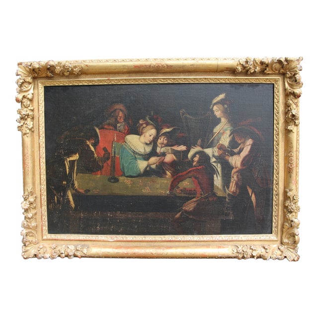 After Jacques Callot, Figurative Composition, 18th Century, Oil Painting on Canvas, Framed For Sale