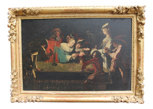 After Jacques Callot, Figurative Composition, 18th Century, Oil Painting on Canvas, Framed