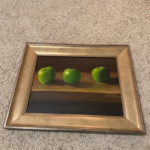 Late 20th Century Oil Painting of Apples For Sale - Image 4 of 5