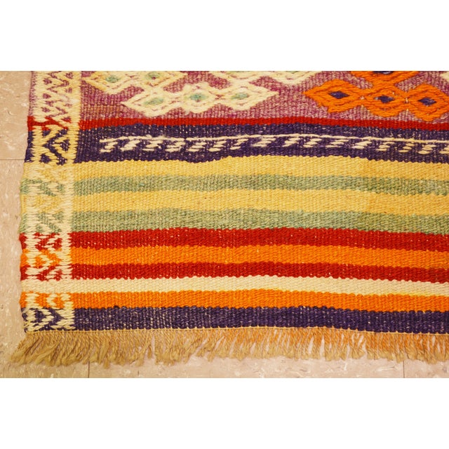 Turkish Vintage Turkish Anatolian Flatweave Kilim Wool Rug, 3'8''x5'6'' For Sale - Image 3 of 4