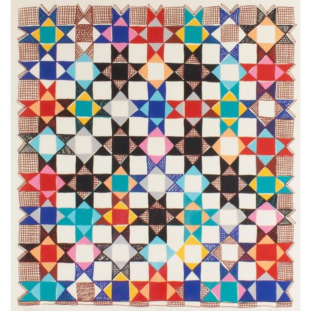 A serigraph print by the American artist Barbara Kohl-Spiro (born 1940). Titled "Star of Jacob," this colorful print...
