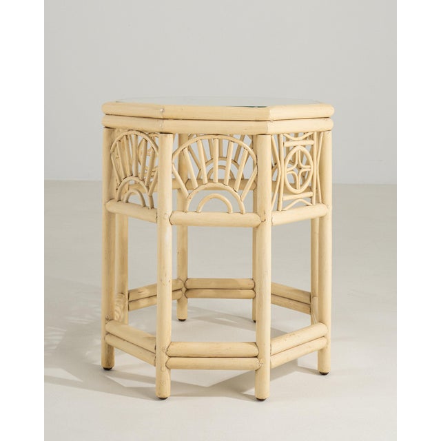 Wood 20th Century France Warm Ivory Carved Fretwork Side Table For Sale - Image 7 of 11