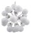 21st Century Nova Polished Nickel Matte White Murano Sputnik Chandelier by Fabio LTD For Sale