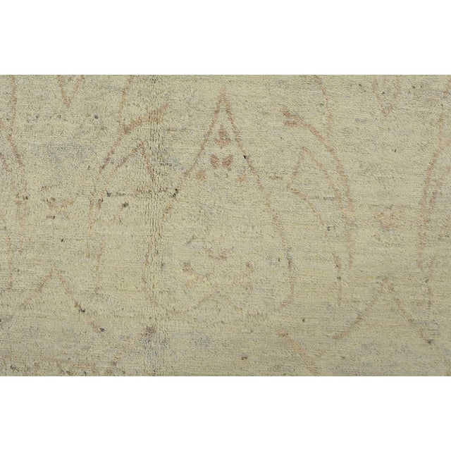 Ikat Rug 6′ X 9’1” Gray Wool Modern Hand-Knotted Oriental Carpet For Sale - Image 4 of 12