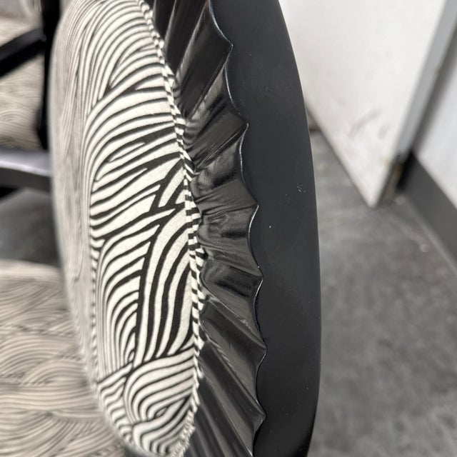 Louis XVI Style Black & White Armchairs, Pair For Sale - Image 10 of 12