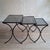 Black Wrought Iron Side Tables with Gilt Accents, 1950s, Set of 3 For Sale - Image 4 of 11