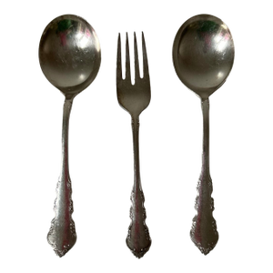 1950's Vintage Reed & Barton Dresden Rose Silver Plate Flatware Set- 3 Pieces