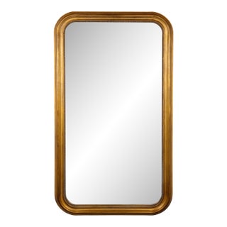 Large French Louis Philippe Napoleon III Rounded Gilt Mirror For Sale