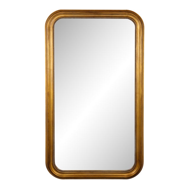 Large French Louis Philippe Napoleon III Rounded Gilt Mirror For Sale