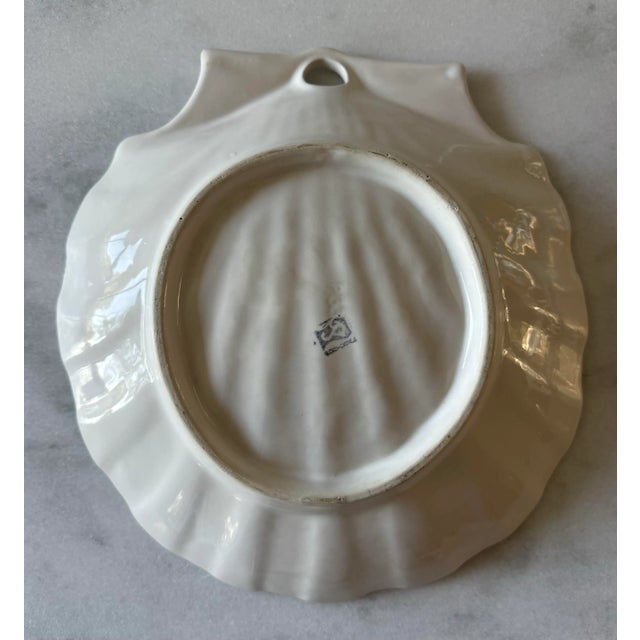Ceramic Vintage Ceramic Scallop Shell Serving Platter Made in Portugal For Sale - Image 7 of 8