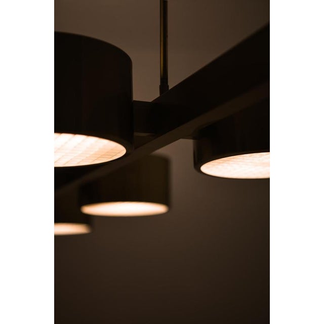 Metal Ceiling Lamp in Brass and Plastic by Hans-Agne Jakobsson, 1950s For Sale - Image 7 of 10