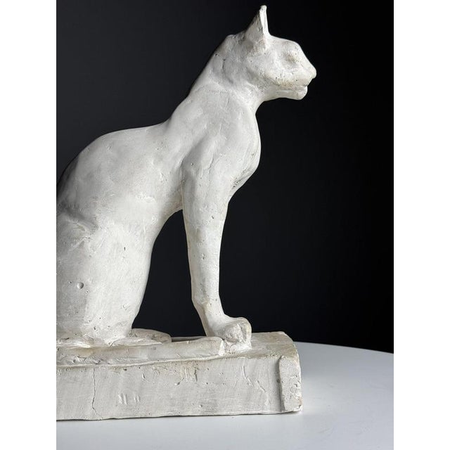 20th Century Plaster Statue of Cat For Sale - Image 9 of 11