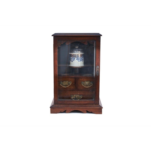 1900 - 1909 Antique Oak Smokers Cabinet, 1900 For Sale - Image 5 of 11