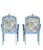 1980s Pair Newly Upholstered Blue Chinese Chippendale Chairs in Schumacher Tientsin Toile For Sale - Image 6 of 17