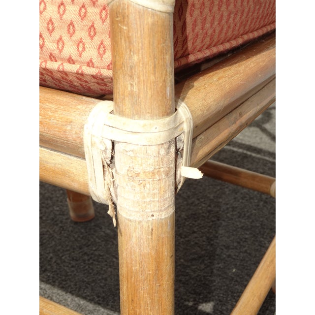 Vintage McGuire Mid Century Target Back Bamboo Arm Chair ~Dining Chair W Leather For Sale - Image 11 of 12