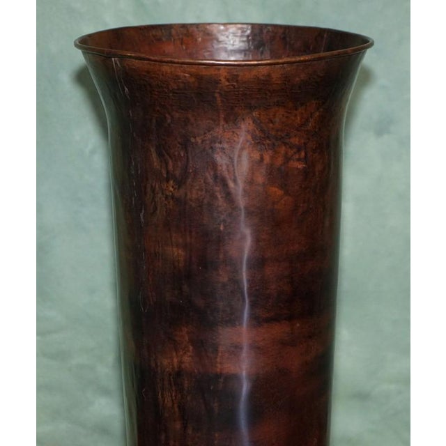 Vintage Coppered and Bronzed Cyclindrical Umbrella Stand For Sale - Image 3 of 8